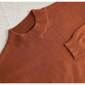 Geoffrey Beene Mens Small Tussah Silk Cotton Blend Knit Mock Neck Sweater